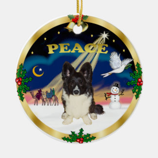 Wijze Mannen - Bi Black Welsh Corgi Keramisch Ornament