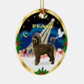 Wijze Mannen - Bruine Portugese Waterhond Keramisch Ornament (Rechts)