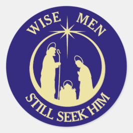 Wijze Mannen Geboorte Kerstmis Ronde Sticker