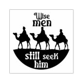 Wijze Mannen Kamelen Kerst Vierkant Hout Rubberstempel (Afrduk)