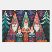 Wijze Mannen Kerst Kleurrijke Graphic Elegant 3-pc Inpakpapier Vel (Voorkant 3)