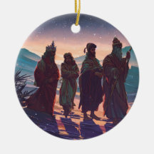 Wijze mannen op zoek naar de baby Jesus