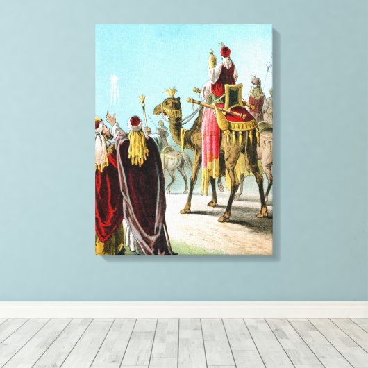 Wijze mannen van het Oosten of Drie Koningen Canvas Afdruk (Insitu (Houten vloer))
