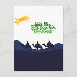 Wijze Mannen Zoeken Hem Nog Met Kerst Briefkaart