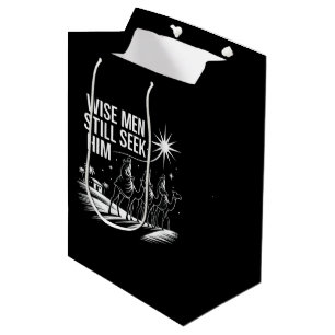 Wijze mannen zoeken Hem nog steeds Kerstmis christ Medium Cadeauzakje