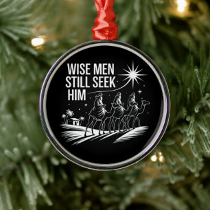Wijze mannen zoeken Hem nog steeds Kerstmis christ Metalen Ornament