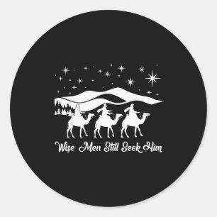 Wijze mannen zoeken Hem nog steeds Kerstmis Jezus Ronde Sticker