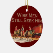 Wijze mannen zoeken hem nog steeds kerstversiering keramisch ornament (Rechts)