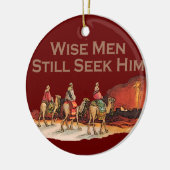 Wijze mannen zoeken hem nog steeds kerstversiering keramisch ornament (Links)