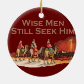 Wijze mannen zoeken hem nog steeds kerstversiering keramisch ornament (Achterkant)