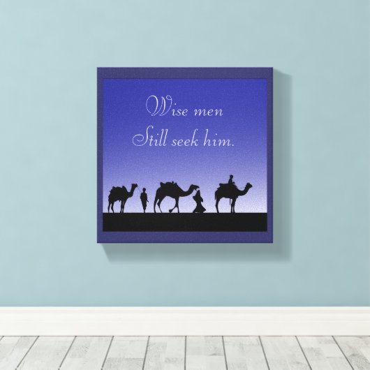 Wijze Mannen zoeken hem nog steeds met 3 wijze Man Canvas Afdruk (Insitu (Houten vloer))