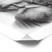 Wijze metgezellen: Ouder Man met uilenmuurkunst Foto Afdruk (Hoek)