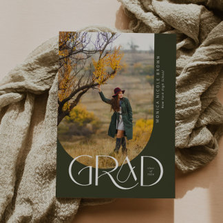 Wijze Moderne Boog Minimalistische Foto Graduatie Kaart