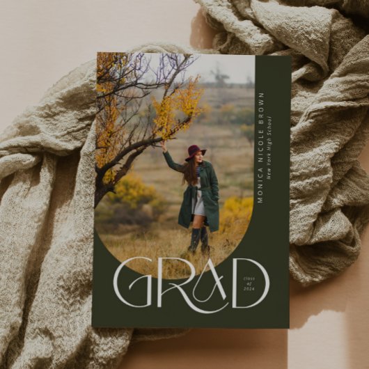 Wijze Moderne Boog Minimalistische Foto Graduatie  Kaart
