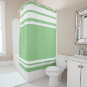 Wijze: Moderne Lijnen en Cirkel in wit Douchegordijn (In situ)