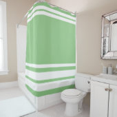 Wijze: Moderne Lijnen en Cirkel in wit Douchegordijn (In situ)