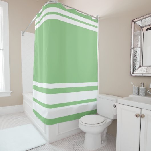 Wijze: Moderne Lijnen en Cirkel in wit Douchegordijn (In situ)