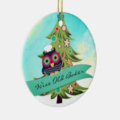 wijze oude bakkerskoekjesboom kerstversiering keramisch ornament (Rechts)