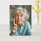 Wijze oude dame voor de verjaardag kaart (Gele Bloem)