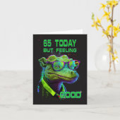 Wijze oude draak, 65e verjaardagskaart kaart (Gele Bloem)