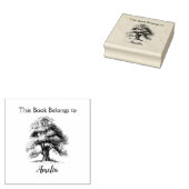 Wijze oude eiken boekenplaat rubberen stempel (Gestempeld)