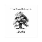 Wijze oude eiken boekenplaat rubberen stempel (Afrduk)