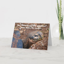 Wijze oude schildpad Happy Birthday Humor Kaart