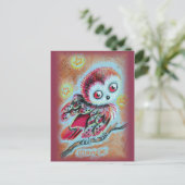 Wijze Oude Uil Briefkaart (Staand voorkant)