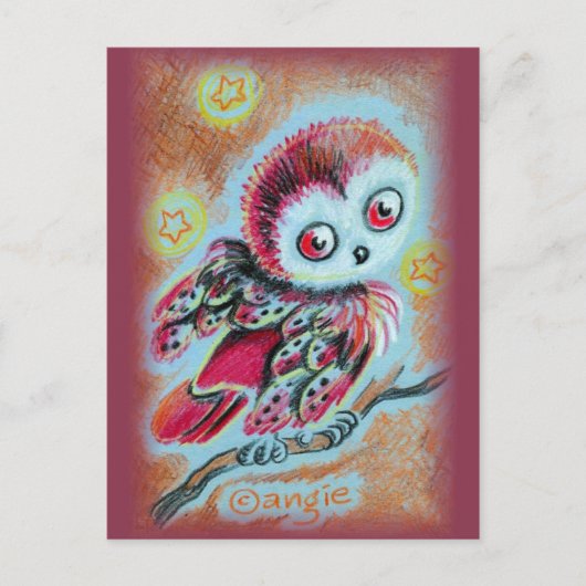 Wijze Oude Uil Briefkaart (Voorkant)