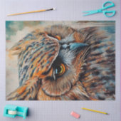 Wijze oude uil decoupage papier (Craft)