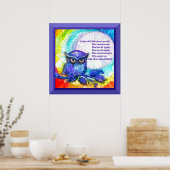 Wijze Oude Uil Omrand Poster (Keuken)