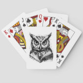 Wijze oude uil poker speelkaarten (Achterkant)