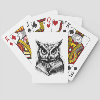 Wijze oude uil poker speelkaarten