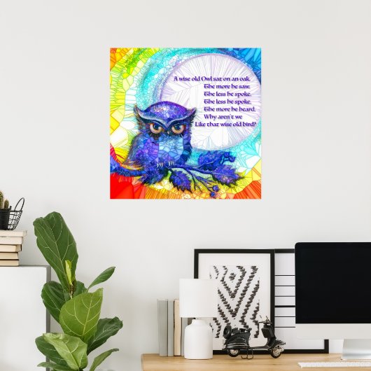 Wijze Oude Uil Poster (Thuiskantoor)
