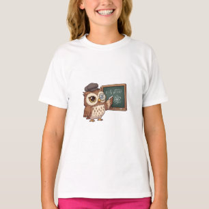 Wijze Professor Uil Wiskunde Wetenschap Kinderen T-shirt