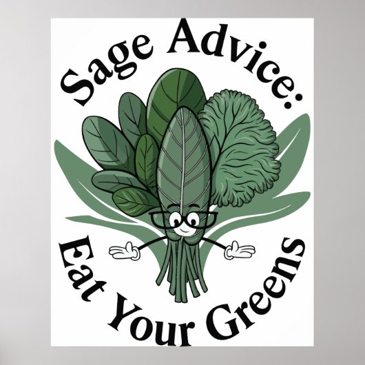 Wijze raad: eet je groenten op! poster (Voorkant)