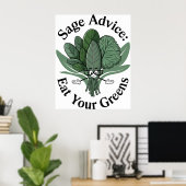 Wijze raad: eet je groenten op! poster (Thuiskantoor)