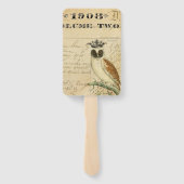 Wijze Uil Bruiloft Fan Handwaaier (Achterkant)