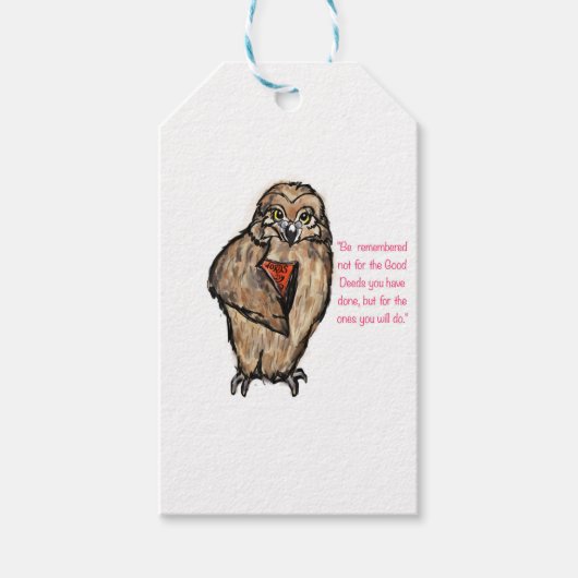 Wijze Uil Cadeaulabel (Voorkant)