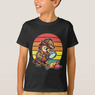 Wijze Uil Detective Onderzoekt Kippenmysterie Re T-shirt