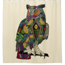wijze uil douchegordijn