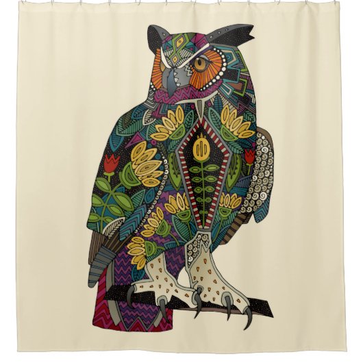 wijze uil douchegordijn (Voorkant)