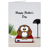 Wijze uil en papa's wijsheid Vaderdag kaart