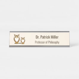 Wijze Uil Filosofie Professor Bureau Naambordje