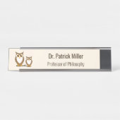 Wijze Uil Filosofie Professor Bureau Naambordje (Voorkant)