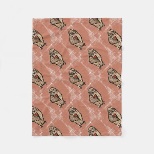Wijze Uil Fleece Deken (Voorkant)
