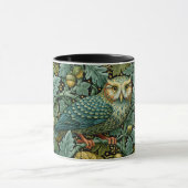 Wijze Uil & Klimop William Morris stijl Schilderku Mok (Midden)