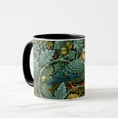 Wijze Uil & Klimop William Morris stijl Schilderku Mok (Voorkant links)