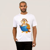 Wijze Uil Leest Boek T-shirt (Voorkant volledig)