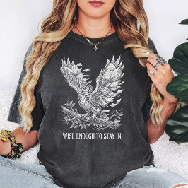 Wijze Uil Met Boek Vleugels T-shirt